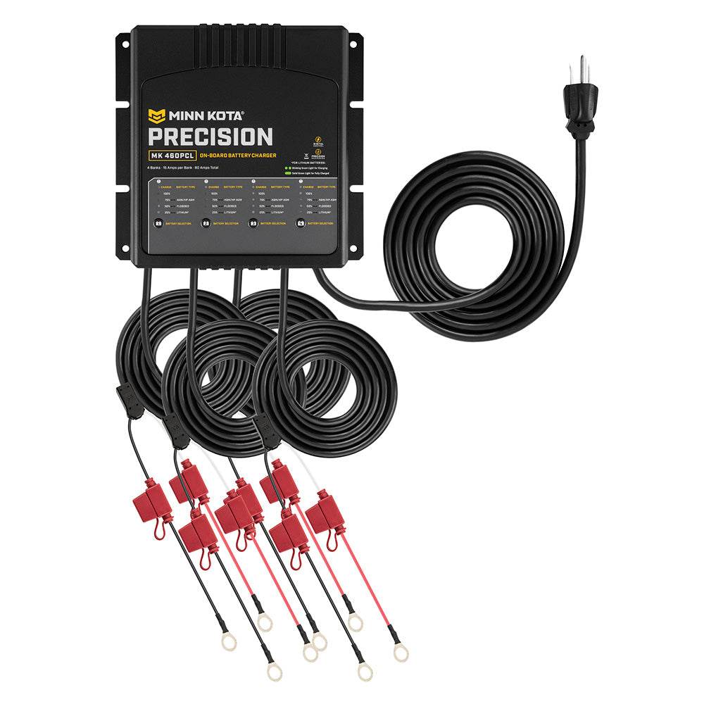 Minn Kota On-Board Precision Charger MK-460 PCL 4 Bank x 15 AMP LI Optimized Charger [1834604]