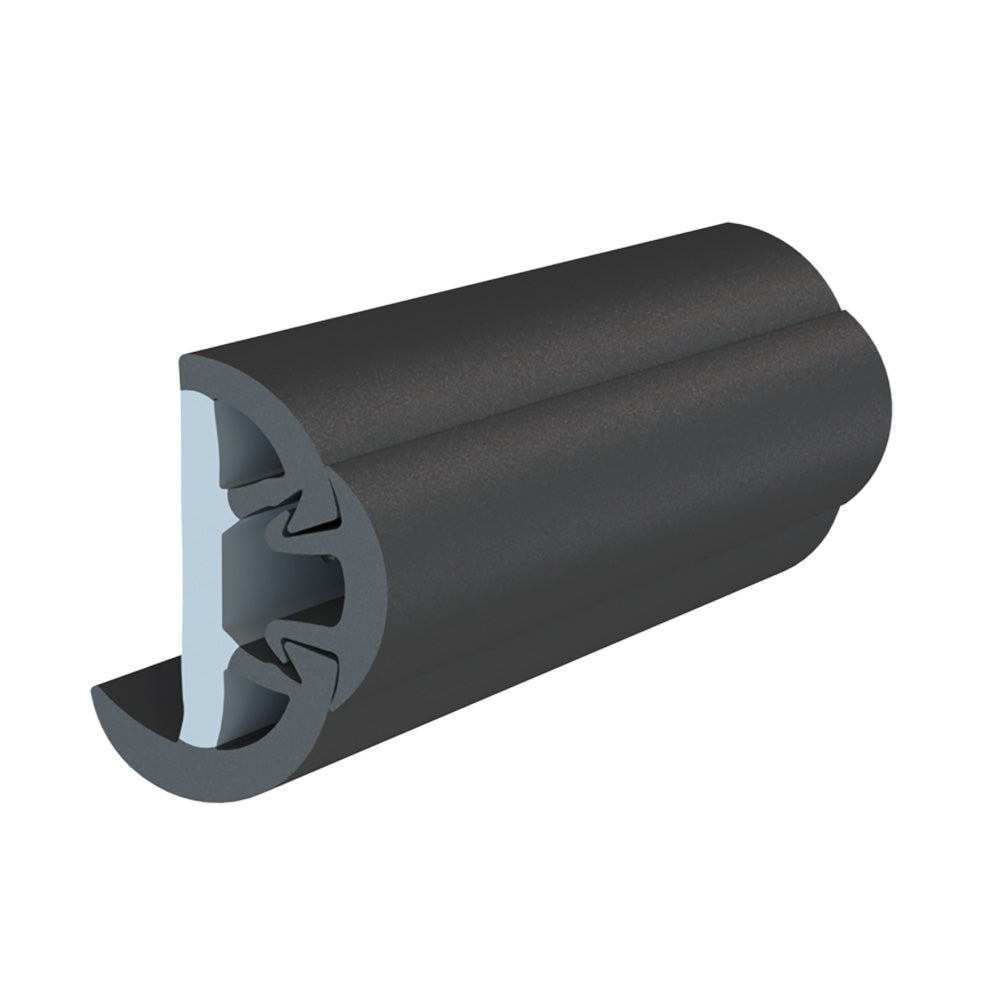 TACO SuproFlex Rub Rail Kit w/Flex Vinyl Overlay Insert - 2"H x 1-1/4"W x 80'L - Black w/Black Insert [V11-9993BBK80-2]