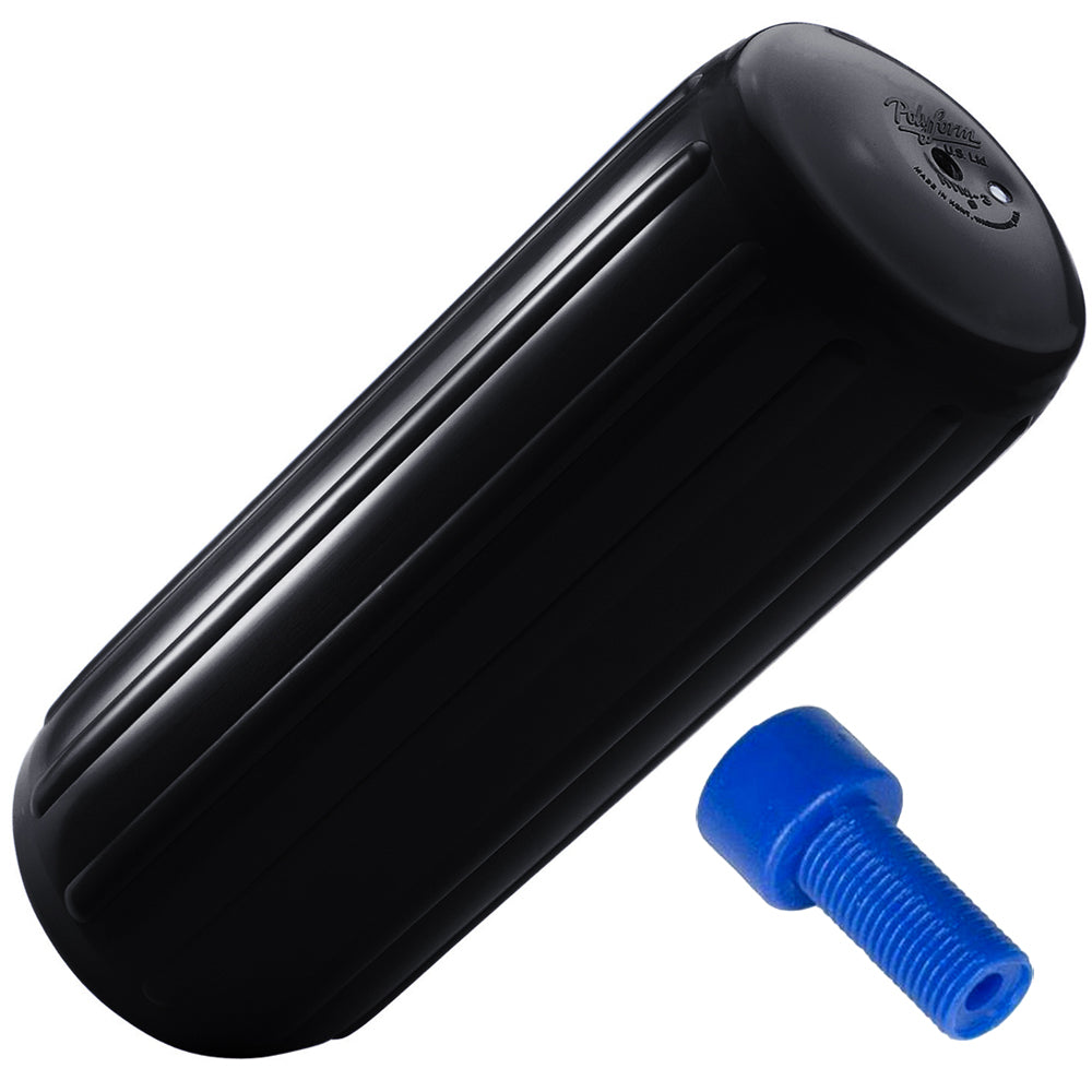 Polyform HTM-3 Fender 10.5" x 27" - Black w/Adapter [HTM-3 BLACK W/AIR ADAPTER]
