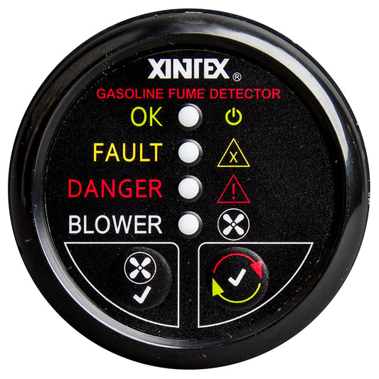 Fireboy-Xintex Gasoline Fume Detector w/Blower Control - Black Bezel - 12V  [G-1BB-R]