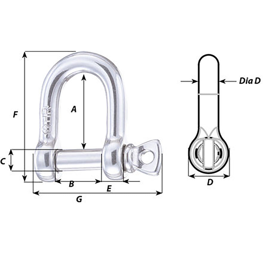Wichard HR D Shackle - Diameter 1/4" [11203W]