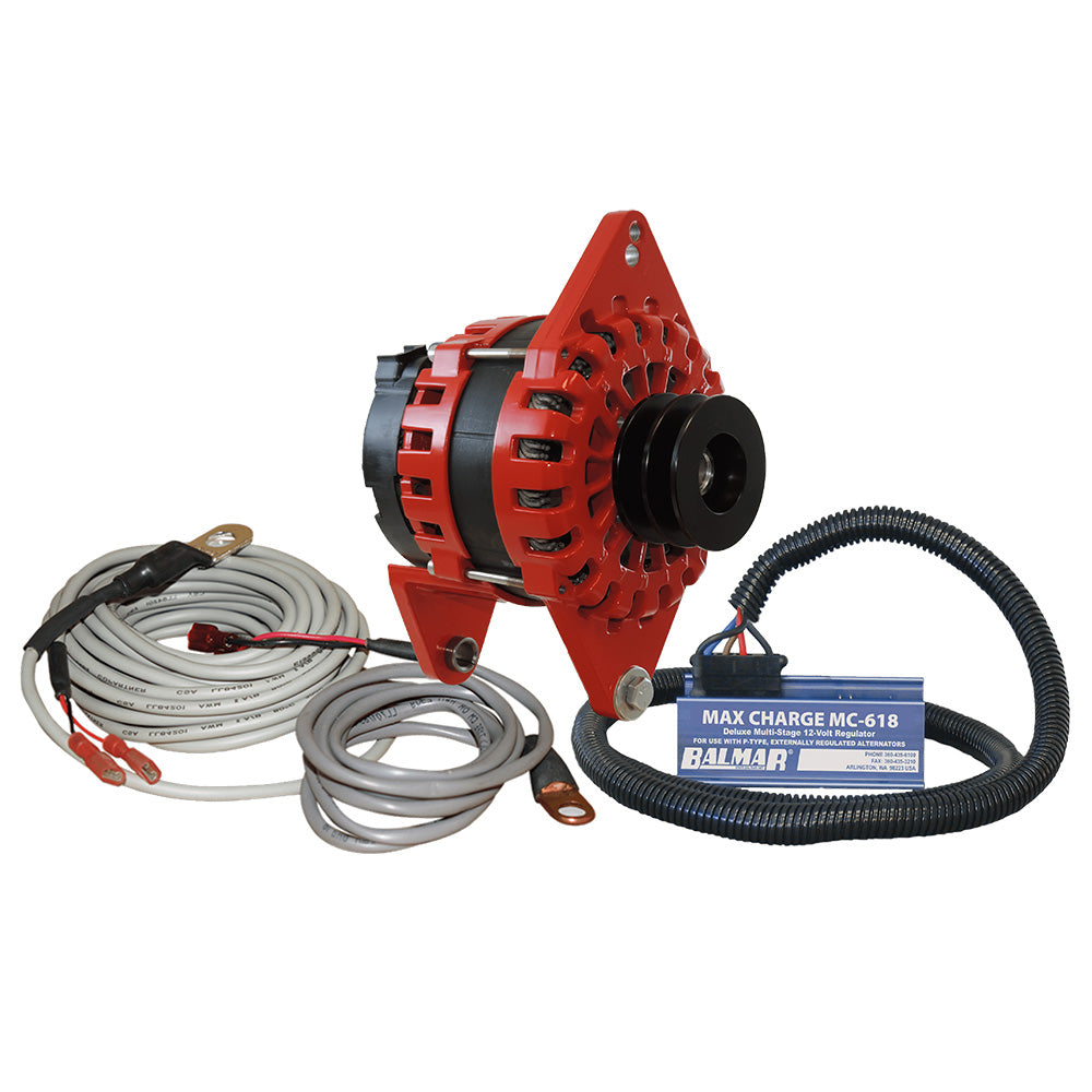 Balmar Alternator 250 AMP Kit 12V 4" Dual Foot Saddle Dual Vee Pulley Regulator  Temp Sensor [XT-DF4-250-DV-KIT]